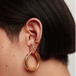 Brinco Argola Entrelaçada Grande - Ouro 18K | SILLENE