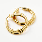 Brinco Argola Entrelaçada Grande - Ouro 18K | SILLENE