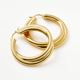 Brinco Argola Entrelaçada Grande - Ouro 18K | SILLENE