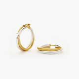 Brinco Argola Entrelaçada Grande - Ouro e Prata | SILLENE