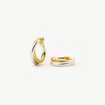 Brinco Argola Entrelaçada Pequena - Ouro e Prata | SILLENE