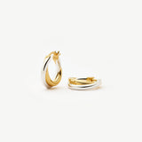 Brinco Argola Entrelaçada Pequena - Ouro e Prata | SILLENE