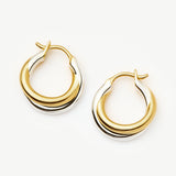 Brinco Argola Entrelaçada Pequena - Ouro e Prata | SILLENE