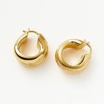 Brinco Argola Entrelaçada Texturizada - Ouro 18K | SILLENE