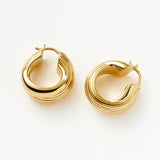 Brinco Argola Entrelaçada Texturizada - Ouro 18K | SILLENE