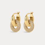 Brinco Argola Interlock com Pavê - Ouro 18K | SILLENE