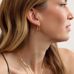 Brinco Argola Link - Ouro 18K | SILLENE - uso