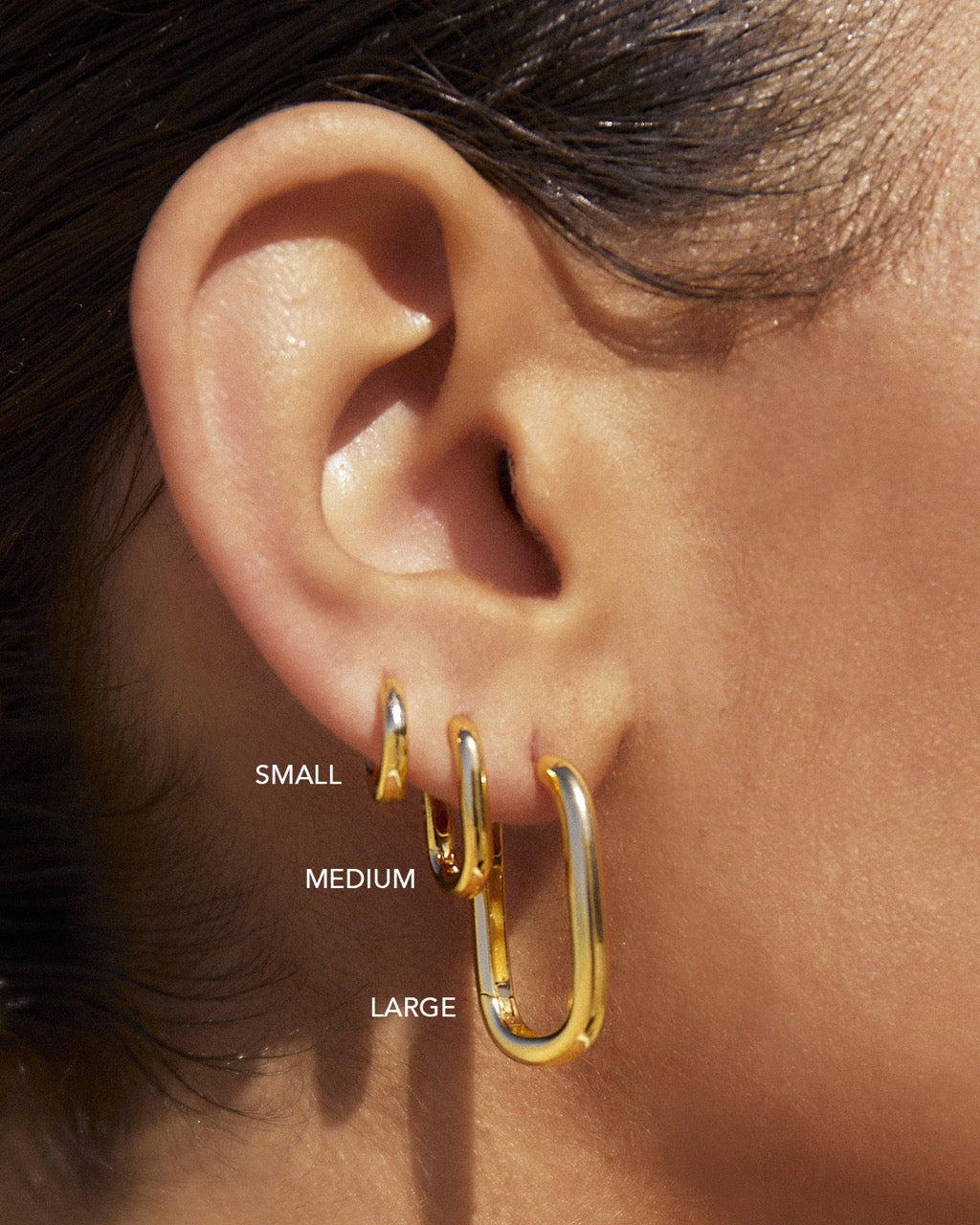 Brinco Argola Link-Up Grande - Ouro 18K - detalhe 03 | SILLENE