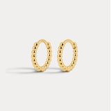 Brinco Argola Mini Contínua com Esferas - Ouro 18K | SILLENE