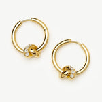 Brinco Argola Nó Cravejado Pequena - Ouro 18K | SILLENE