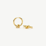 Brinco Argola Nó Cravejado Pequena - Ouro 18K | SILLENE