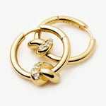 Brinco Argola Nó Cravejado Pequena - Ouro 18K | SILLENE