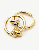 Brinco Argola Nó Cravejado Pequena - Ouro 18K | SILLENE