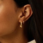 Brinco Argola Nó Cravejado Pequena - Ouro 18K | SILLENE