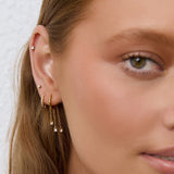 Brinco Argola Opal - Ouro 18K | SILLENE - uso