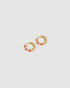 Brinco Argola Papaya com Esmalte - Cereja - Ouro 18K | SILLENE