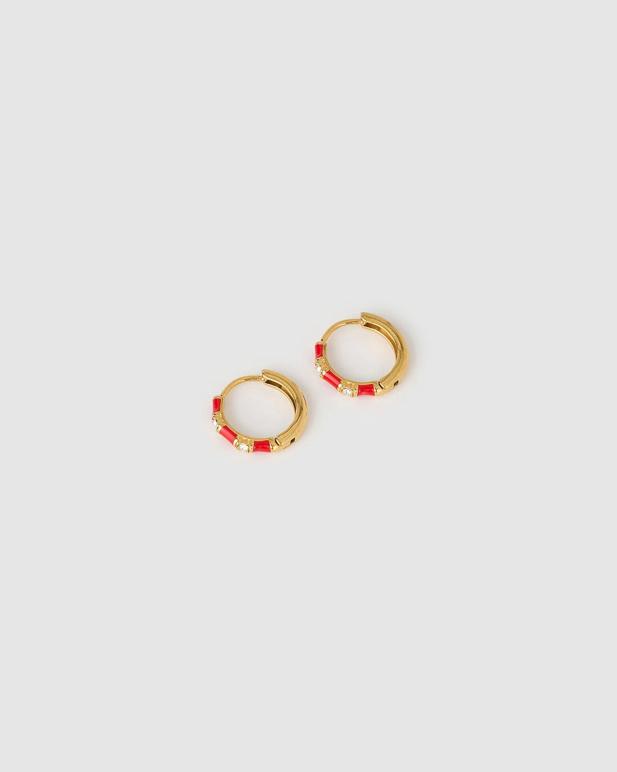 Brinco Argola Papaya com Esmalte - Cereja - Ouro 18K | SILLENE