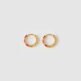 Brinco Argola Papaya com Esmalte - Cereja - Ouro 18K - detalhe 05 | SILLENE