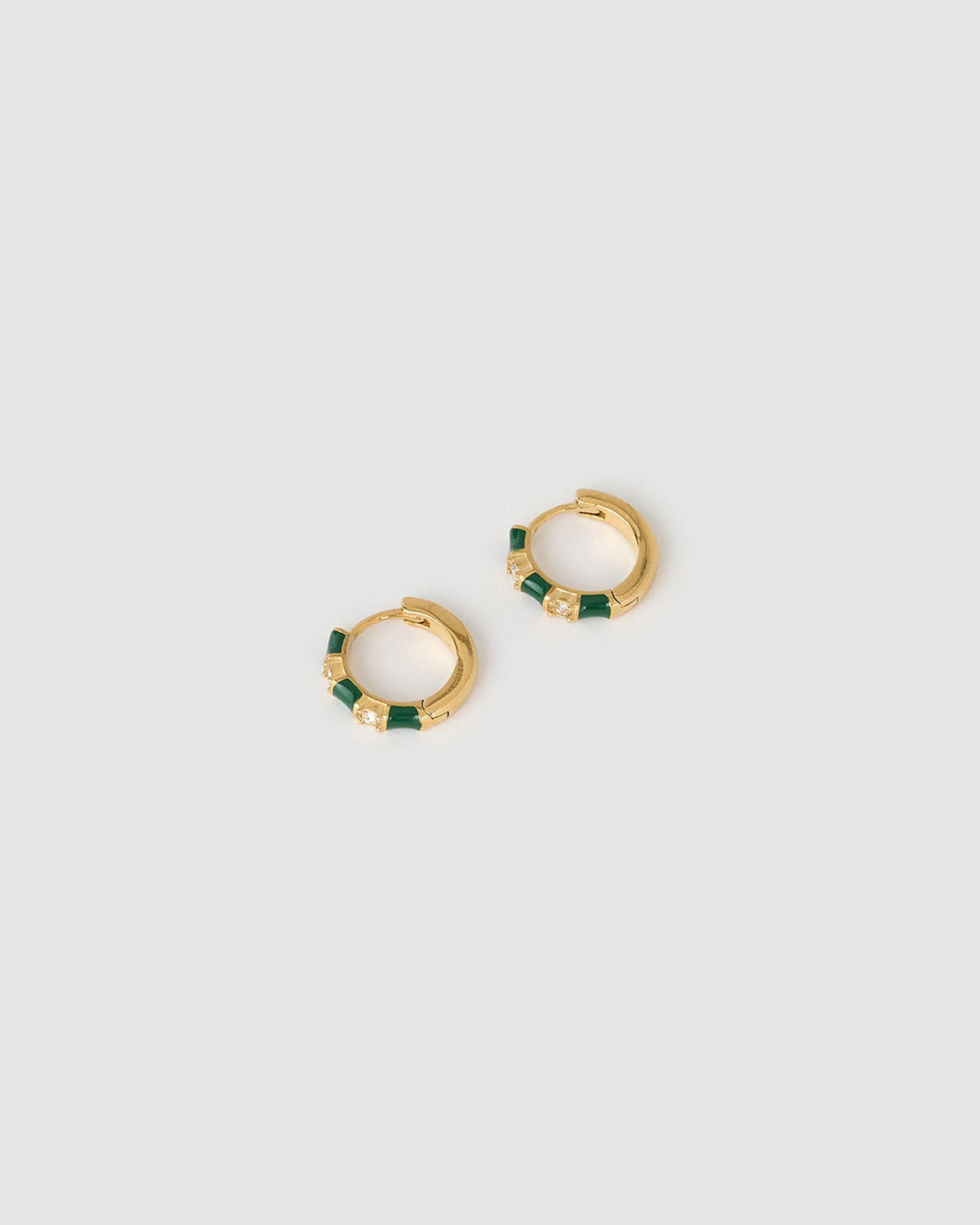 Brinco Argola Papaya com Esmalte - Kiwi - Ouro 18K | SILLENE