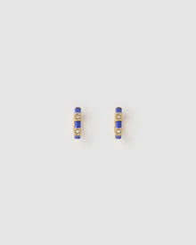 Brinco Argola Papaya com Esmalte - Mirtilo - Ouro 18K - detalhe 03 | SILLENE