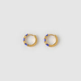 Brinco Argola Papaya com Esmalte - Mirtilo - Ouro 18K - detalhe 04 | SILLENE