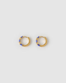 Brinco Argola Papaya com Esmalte - Mirtilo - Ouro 18K - detalhe 04 | SILLENE
