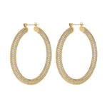 Brinco Argola Pavê Amalfi Grande - Ouro 18K | SILLENE
