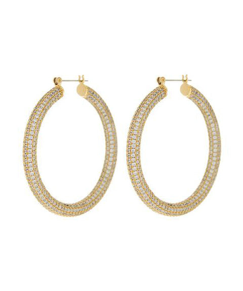Brinco Argola Pavê Amalfi Grande - Ouro 18K | SILLENE