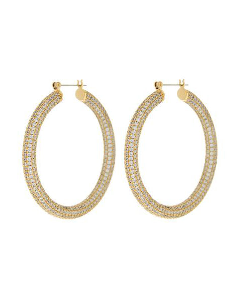 Brinco Argola Pavê Amalfi Grande - Ouro 18K | SILLENE