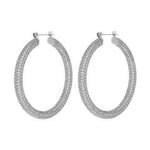 Brinco Argola Pavê Amalfi Grande - Prata | SILLENE