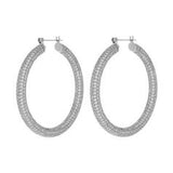 Brinco Argola Pavê Amalfi Grande - Prata | SILLENE
