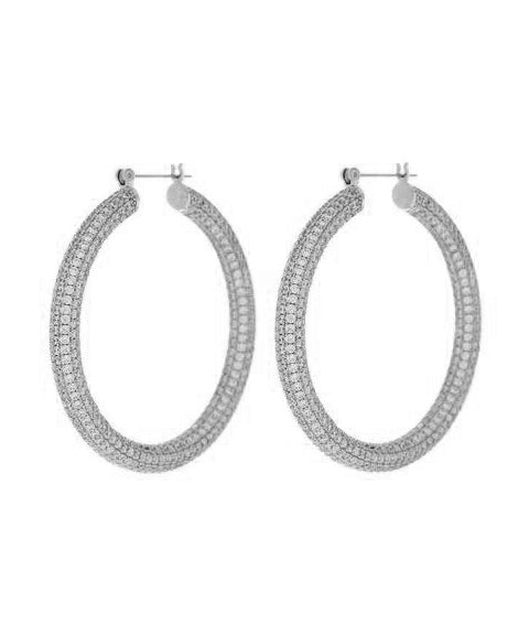 Brinco Argola Pavê Amalfi Grande - Prata | SILLENE