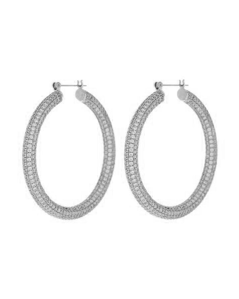 Brinco Argola Pavê Amalfi Grande - Prata | SILLENE