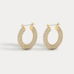 Brinco Argola Pavê Amalfi Média - Ouro 18K | SILLENE