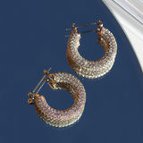 Brinco Argola Pavê Amalfi Média - Ouro 18K - detalhe 03 | SILLENE