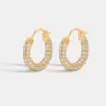 Brinco Argola Pavê Amalfi Pequena - Ouro 18K | SILLENE