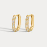Brinco Argola Pavê Elo - Ouro 18K | SILLENE