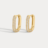 Brinco Argola Pavê Elo - Ouro 18K | SILLENE