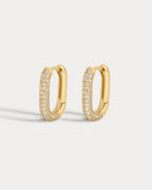 Brinco Argola Pavê Elo - Ouro 18K | SILLENE