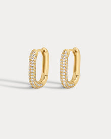 Brinco Argola Pavê Elo - Ouro 18K | SILLENE