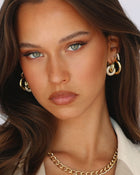 Brinco Argola Pavê Elo - Ouro 18K - detalhe 05 | SILLENE