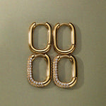 Brinco Argola Pavê Elo - Ouro 18K - detalhe 07 | SILLENE