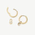 Brinco Argola Pequena Gota Cravejada - Ouro 18K | SILLENE