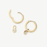 Brinco Argola Pequena Gota Cravejada - Ouro 18K | SILLENE