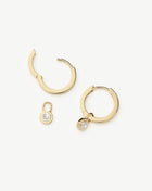 Brinco Argola Pequena Gota Cravejada - Ouro 18K | SILLENE