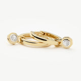 Brinco Argola Pequena Gota Cravejada - Ouro 18K | SILLENE