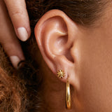 Brinco Argola Riley Pequena - Ouro 18K | SILLENE - uso