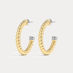 Brinco Argola Sierra Rope Bicolor - Ouro e Prata | SILLENE