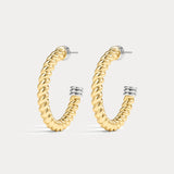 Brinco Argola Sierra Rope Bicolor - Ouro e Prata | SILLENE