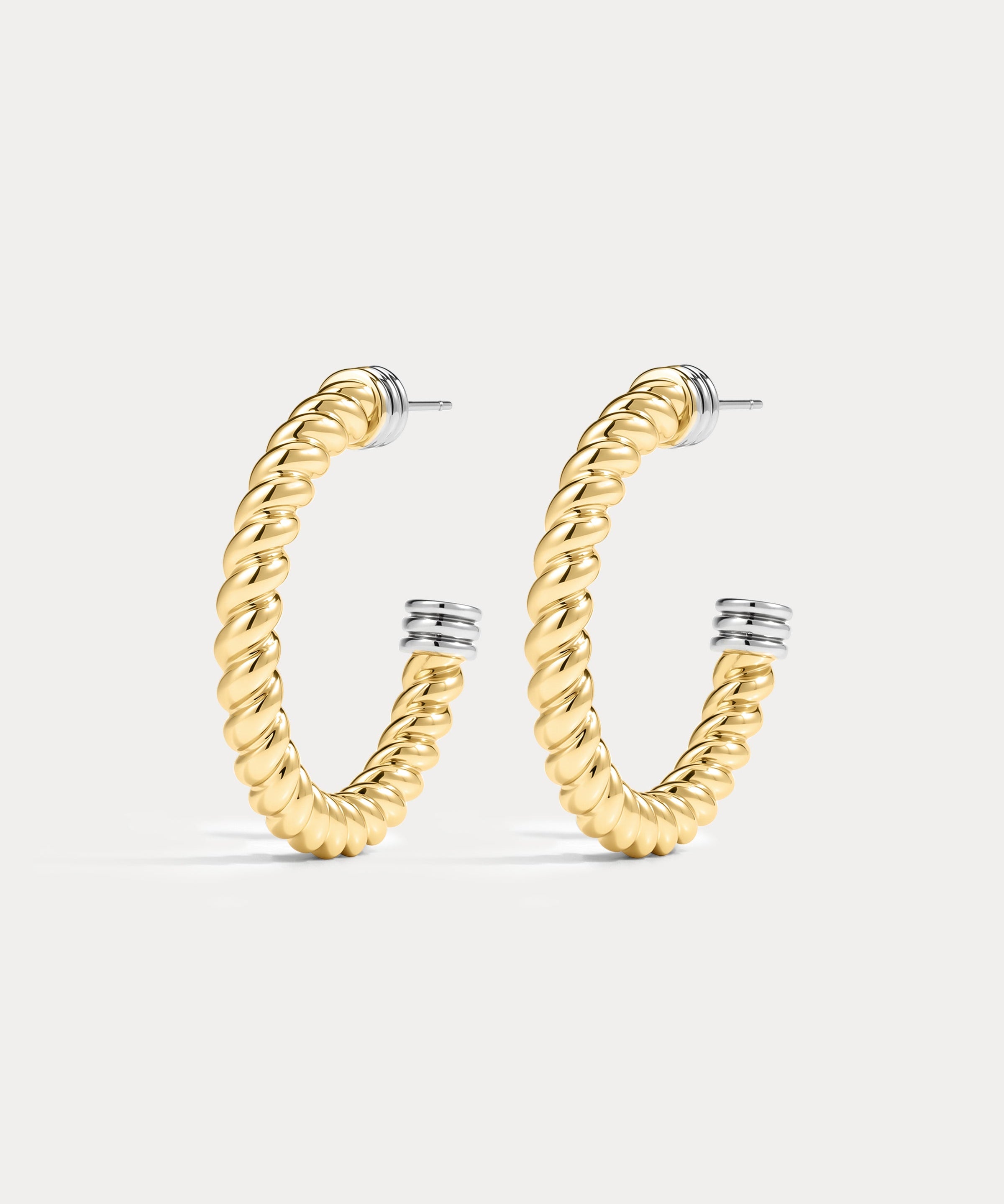 Brinco Argola Sierra Rope Bicolor - Ouro e Prata | SILLENE